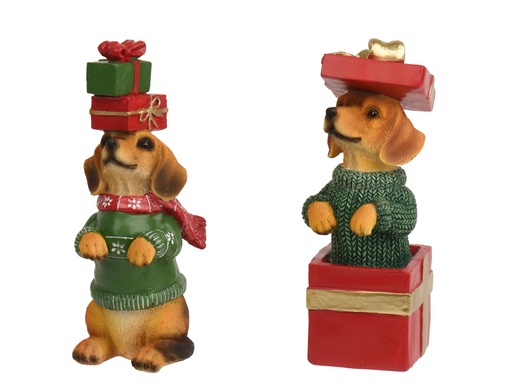 [4-703576] ***DOG POLYRESIN ASSORTED L7.00-W8.00-H18.00cm