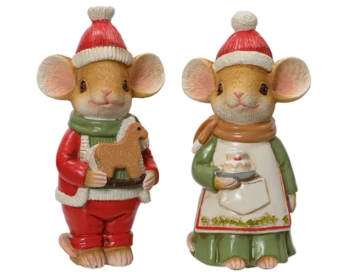 [4-703709] ***MOUSE POLYRESIN ASSORTED L5.00-W7.50-H14.50cm