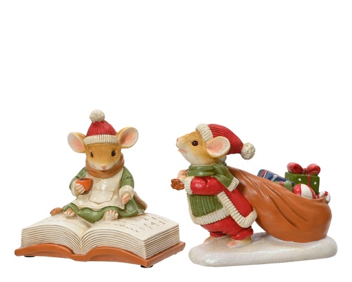 [4-703710] ***MOUSE POLYRESIN ASSORTED L8.50-W12.50-H12.50cm