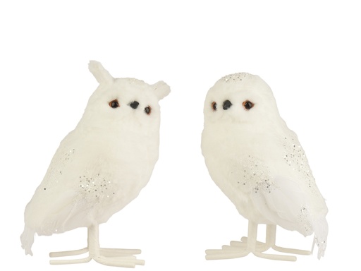 [4-703751] ***OWL POLYESTER WHITE L15.00-W20.00-H25.00cm