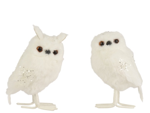 [4-703752] ***OWL POLYESTER WHITE L9.00-W12.00-H15.00cm