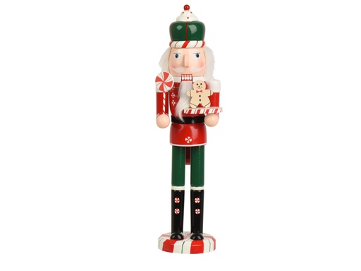 [4-703897] ***NUTCRACKER PINEWOOD ASSORTED L9.00-W9.00-H38.00cm