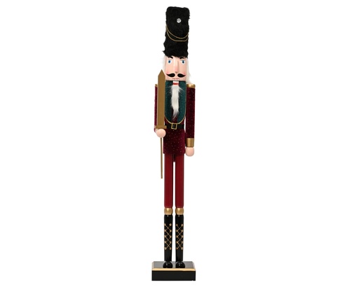 [4-704138] ***NUTCRACKER PINEWOOD BURGUNDY/COLOUR(S) L19.50-W17.00-H120.00cm