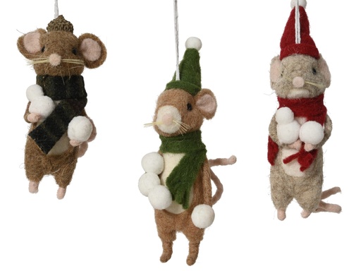 [4-704476] ***MOUSE WOOL SCARF ASSORTED L3.00-W6.00-H17.00cm