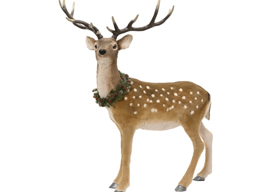 [4-704478] ***DEER POLYESTER BROWN L50.00-W95.00-H118.00cm