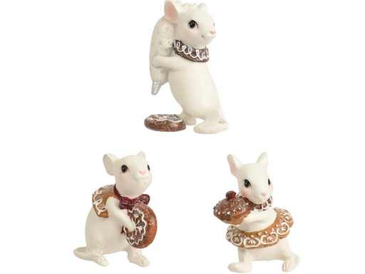 [4-704498] PETITE SOURIS CHEF - RESINE - 3 ASSORTIMENTS - PRIX UNITAIRE - L6.20-W3.40-H6.00cm