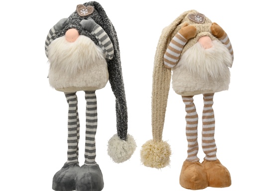 [4-704612] GNOME EN TISSU - 2 COULEURS - PRIX UNITAIRE - L18.00-  l 17.00- H 50.00cm