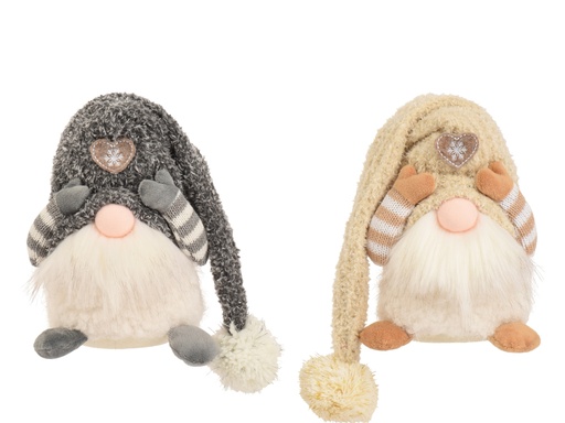 [4-704614] GNOME EN TISSU - 2 COULEURS - PRIX UNITAIRE- L 13.00 x l 12.00 x H 18.00 cm 