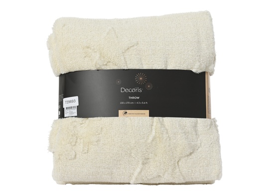 [4-729693] ***THROW POLYESTER OFF-WHITE L130.00-W170.00-H1.20cm