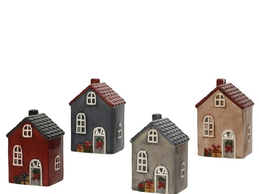 [4-741102] ***TEALIGHTHOLDER DOLOMITE ASSORTED L9.50-W6.90-H13.80cm