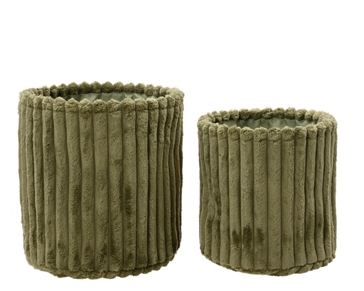 [4-761116] CESTAS PELO -  ROSEMARY GREEN - SET DE DOS - dia30.00-H30.00cm  / dia25.00-H25.00cm