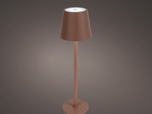 [4-892098] LAMPARA DE MESA RECARGABLE - MARRON - APTO EXTERIOR - VARIAS TONALIDADES DE LUZ - dia11.00-H37.00cm-56LEDS