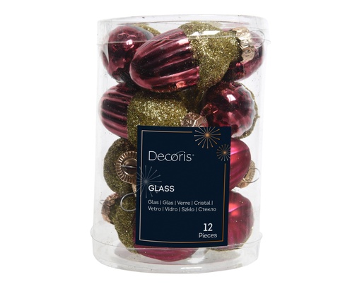 [4-012523] BOLITAS DE CRISTAL BRILLANTES OXBLOOD dia3.00-H4.00cm