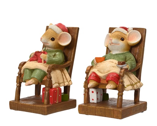 [4-703707] ***MOUSE POLYRESIN ASSORTED L10.50-W9.50-H14.50cm