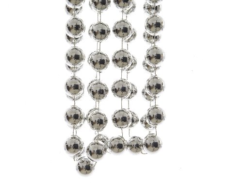 [4-001710] GUIRNALDA DE PERLAS XXL DE POLIESTIRENO PLATA dia2.00-L270.00cm