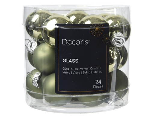 [4-010641] ***BAUBLE GLASS ROSEMARY GREEN dia2.50cm