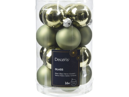 [4-010743] ***BAUBLES GLASS ROSEMARY GREEN dia3.50cm