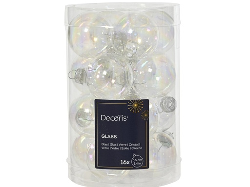 [4-010744] ***BAUBLES GLASS TRANSPARENT/IRIS dia3.50cm