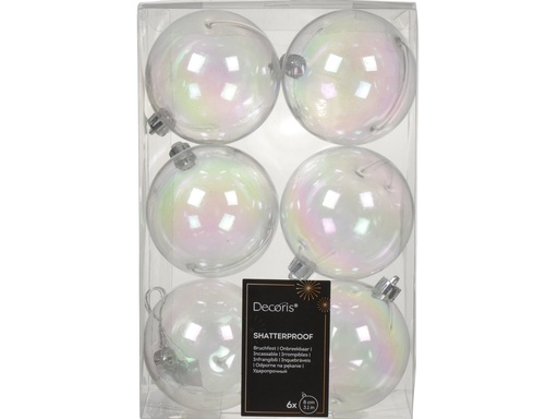 [4-021464] ***BAUBLE POLYSTYRENE TRANSPARENT/IRIS dia8.00cm