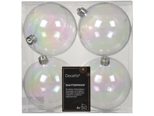 [4-021465] ***BAUBLE POLYSTYRENE TRANSPARENT/IRIS dia10.00cm