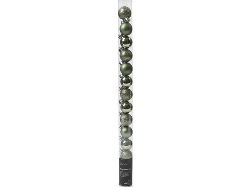 [4-022485] ***BAUBLES POLYSTYRENE ROSEMARY GREEN dia3.00cm