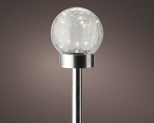[4-895650] BOLA CRAQ POSTE D12X35CM-10LED/SOL/6H/EXT