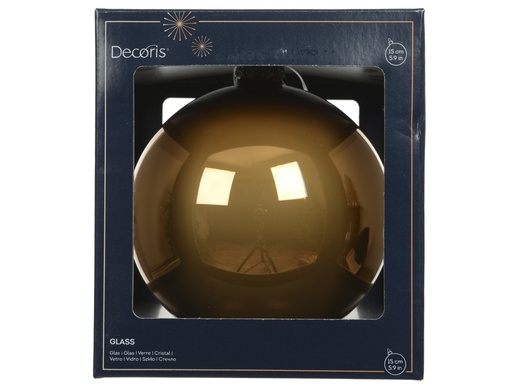 [4-100473] ***BAUBLES GLASS CARAMEL BROWN dia15.00cm