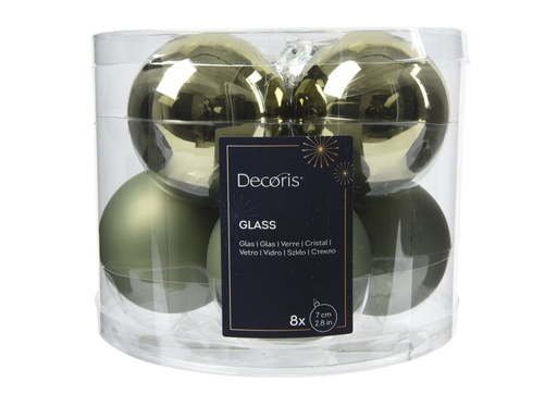 [4-140573] ***BAUBLE GLASS ROSEMARY GREEN dia7.00cm