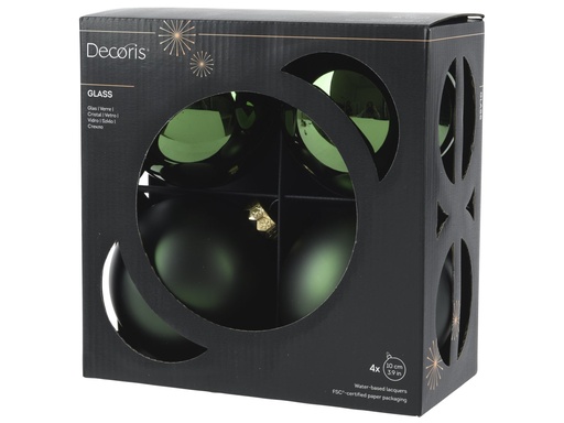 [4-145769] ***BAUBLES GLASS PINE GREEN dia10.00cm