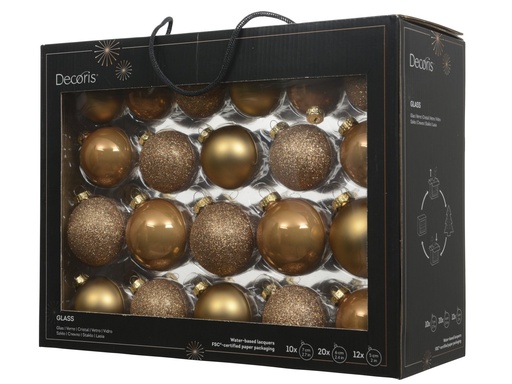 [4-149351] ***BAUBLES GLASS CARAMEL BROWN dia7.00cm