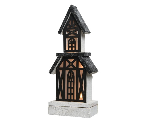 [4-480445] ***LED REALISTIC WICK DINNER CANDLE BO INDOOR WHITE/WARM WHITE dia2.20-H42.50cm-1L