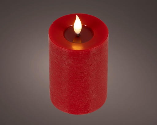 [4-480504] ***LED REALISTIC WICK CANDLE BO INDOOR RED/WARM WHITE dia7.50-H13.50cm-1L