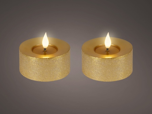 [4-480533] ***LED REALISTIC WICK TEALIGHT BO INDOOR GOLD/WARM WHITE dia7.50-H6.00cm-1L
