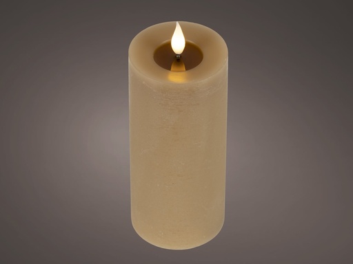 [4-480556] ***LED REALISTIC WICK CANDLE BO INDOOR BROWN/WARM WHITE dia7.50-H20.00cm-1L