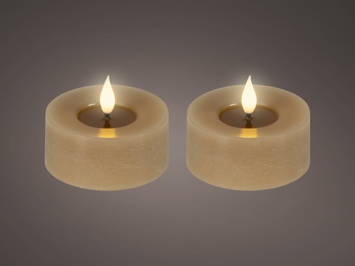 [4-480560] ***LED REALISTIC WICK TEALIGHT BO INDOOR BROWN/WARM WHITE dia7.50-H6.00cm-1L