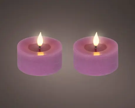 [4-480583] ***LED REALISTIC WICK TEALIGHT BO INDOOR PINK/WARM WHITE dia7.50-H6.00cm-1L