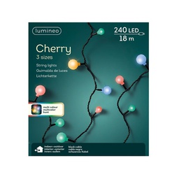 [4-494660] GUIRLANDE CERISE 3 TAILLES 1800CM-240LED/MULTI/EXT