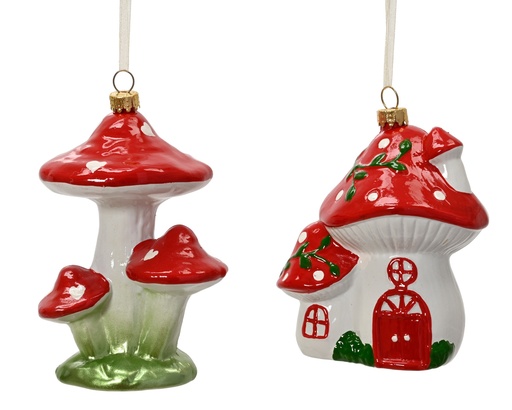 [4-027705] ***MUSHROOM POLYSTYRENE WHITE/RED L8.50-W7.40-H12.50cm