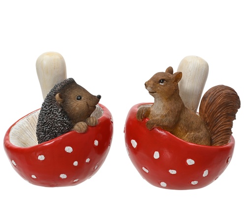 [4-371860] ***ANIMAL POLYRESIN RED/COLOUR(S) L11.30-W11.40-H13.80cm