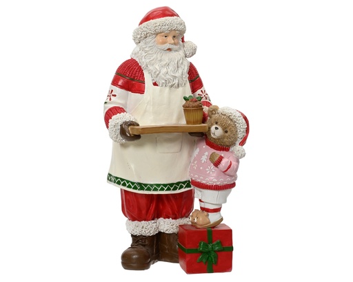 [4-371918] ***SANTA POLYRESIN RED/COLOUR(S) L15.50-W18.00-H34.00cm