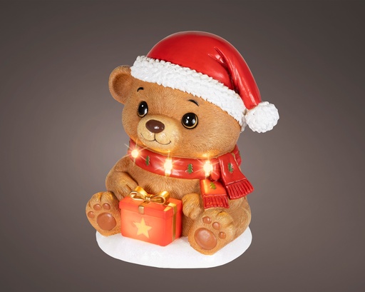[4-480884] ***LED BEAR BO INDOOR COLOURS/WARM WHITE L20.50-W23.50-H27.50cm-5L