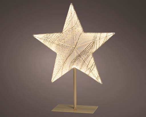 [4-481489] ESTRELLA CON LUZ DE TELA TRANSLUCIDA - APTO PARA INTERIORES - WHITE/WARM WHITE L11.00-W38.00-H50.00cm-156L