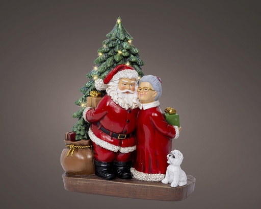 [4-488259] PERE NOEL AVEC LUMIERE MICROLED - INTERIEUR - LUMIERE CHALEUREUSE - L11.00-W19.50-H24.50cm-16L