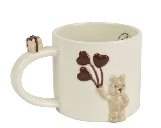 [4-601225] ***MUG DOLOMITE BROWN/COLOUR(S) dia10.00-H9.00cm