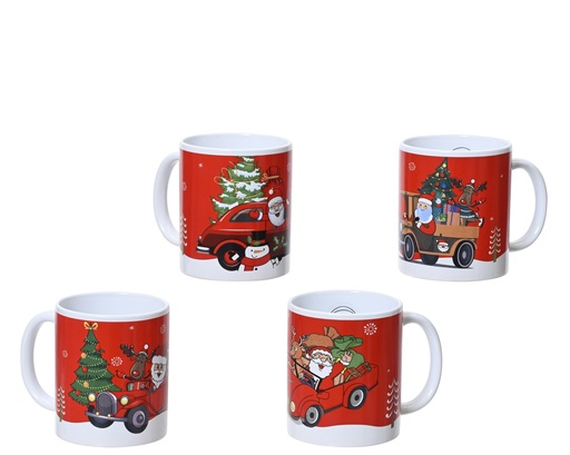 [4-609741] ***MUG STONEWARE ASSORTED dia8.20-H9.60cm