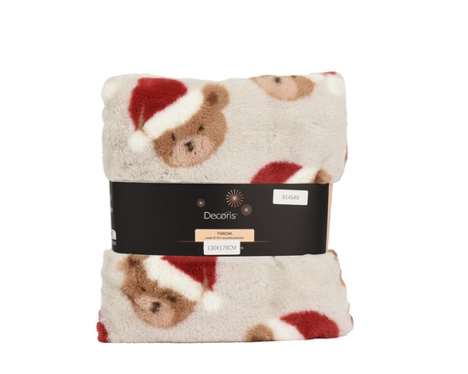 [4-614549] ***THROW POLYESTER BEIGE/COLOUR(S) L130.00-W170.00-H1.30cm