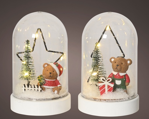 [4-622505] ***MICRO LED CLOCHE BO INDOOR BROWN/COLOUR(S) dia9.00-H14.00cm-5L