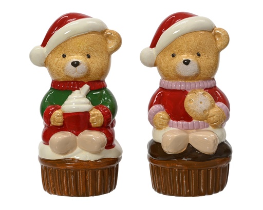 [4-703540] ***BEAR TERRACOTTA ASSORTED L6.50-W6.50-H12.00cm