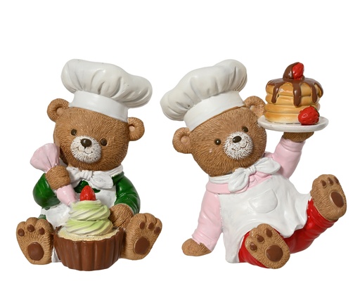 [4-703541] ***BEAR POLYRESIN ASSORTED L11.00-W15.00-H16.00cm