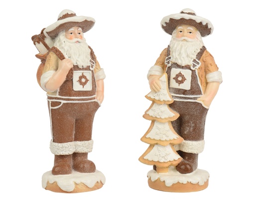 [4-703547] ***SANTA POLYRESIN DARK BROWN L8.00-W10.00-H22.00cm